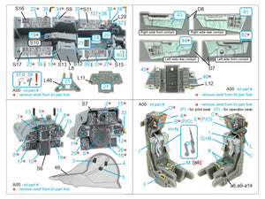 Quinta Studio QD48592 F-14A Tomcat 3D-Printed &amp; coloured Interior on decal paper (GWH) 1/48
