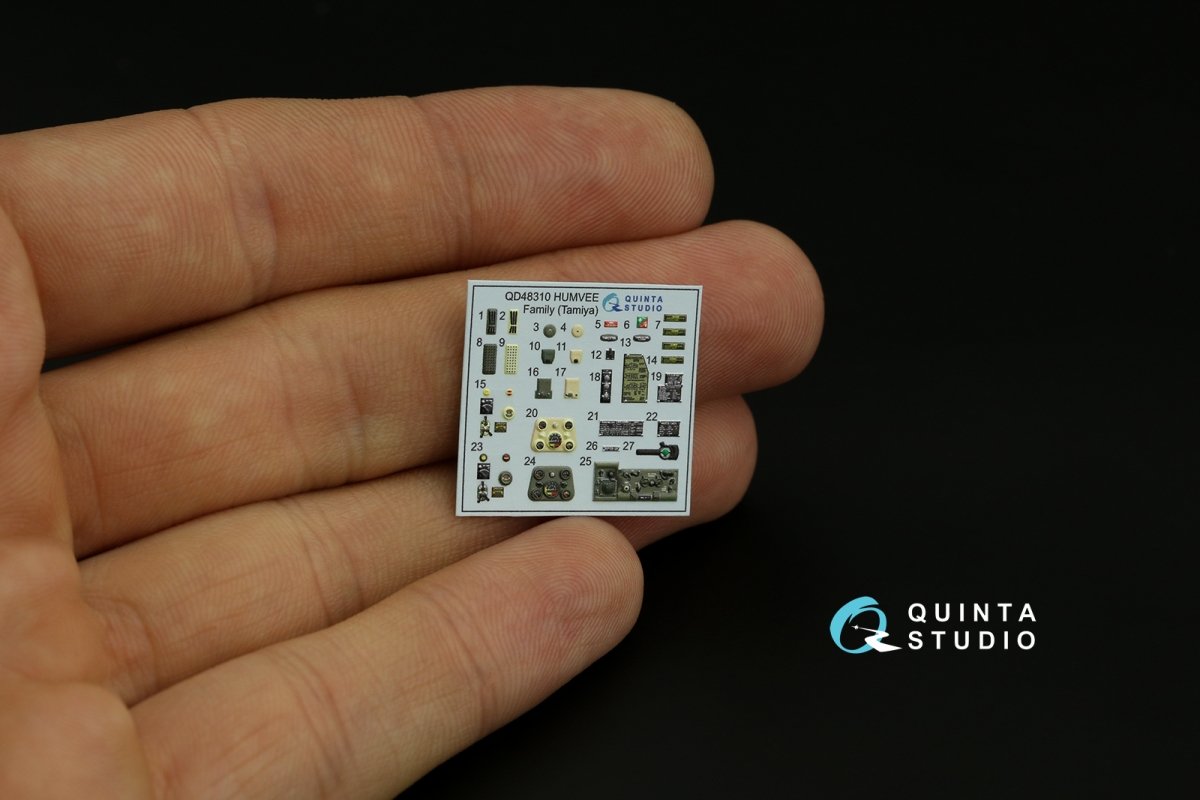 Intérieur imprimé en 3D et coloré sur papier décalcomanie Quinta Studio QD48310 pour la famille HUMVEE (Tamiya) au 1/48 – image 5