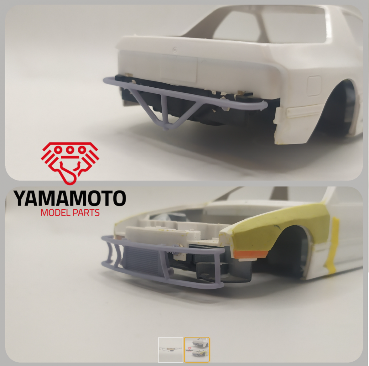 Kit de barres de protection Yamamoto Model Parts YMPTUN41 pour Mazda RX-7 FC3S + intercooler 1/24 – image 2