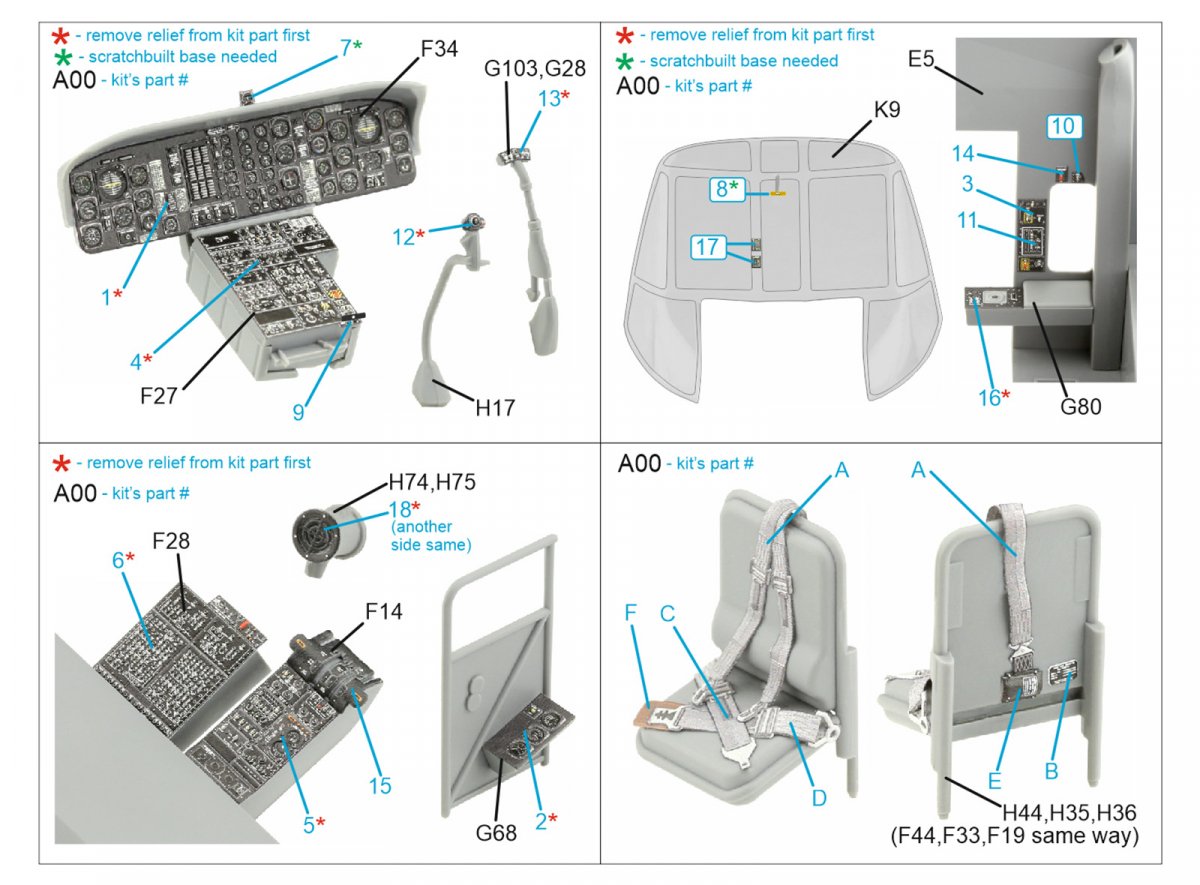 Intérieur imprimé en 3D et coloré sur papier décalcomanie (ICM) Quinta Studio QD35100 CH-54A 1/35 – image 2