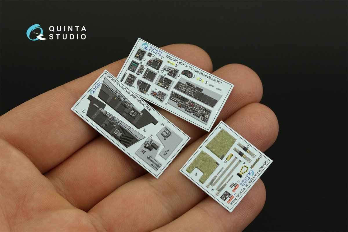 Intérieur imprimé en 3D et coloré sur papier décalcomanie Quinta Studio QD48280 F/A-18C (version tardive) (HobbyBoss) 1/48 – image 10