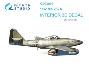 Intérieur imprimé en 3D et coloré sur papier décalcomanie (Revell) Quinta Studio QD32069 Me 262A, échelle 1/32