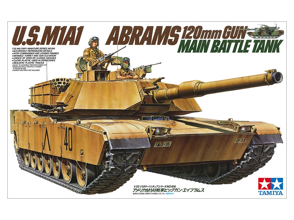 Tamiya 35156 US M1A1 Abrams Char de combat principal avec canon de 120 mm (1/35) – immagine 2