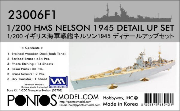 Pontos 23006F1 HMS NELSON 1945 - Kit de détails