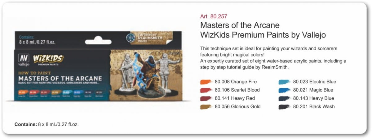 Vallejo 80257 Wizkids Masters of the Arcane Set 8x8ml – zdjęcie 2