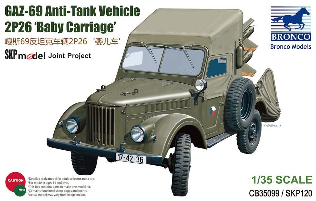Bronco CB35099 GAZ-69 Véhicule antichar 2P26 Poussette (1/35)