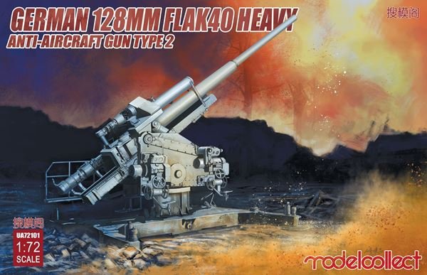 Modelcollect UA72101 Canon antiaérien lourd allemand Flak 40 de 128 mm, type 2, échelle 1/72