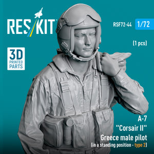 RESKIT RSF72-0044 A-7 "Corsair II" Greece male pilot (in a standing position - type 2) (1 pcs) (3D Printed) 1/72