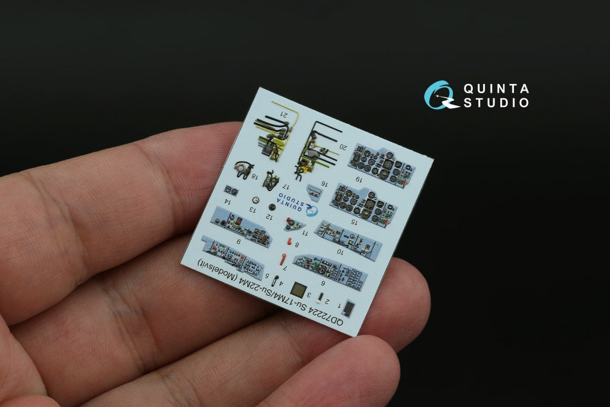 Intérieur imprimé en 3D et coloré sur papier décalcomanie Quinta Studio QD72224 Su-17M4/Su-22M4 (Modelsvit) 1/72  – Bild 3