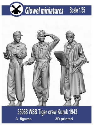 Glowel Miniatures 35068 WSS Tiger crew Koursk 1943 (3 figurines, impression 3D) 1/35