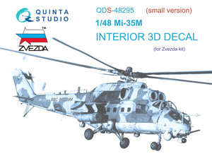 Quinta Studio QDS-48295 Mi-35M 3D-Printed &amp;amp; coloured Interior on decal paper (Zvezda) (Small version) 1/48