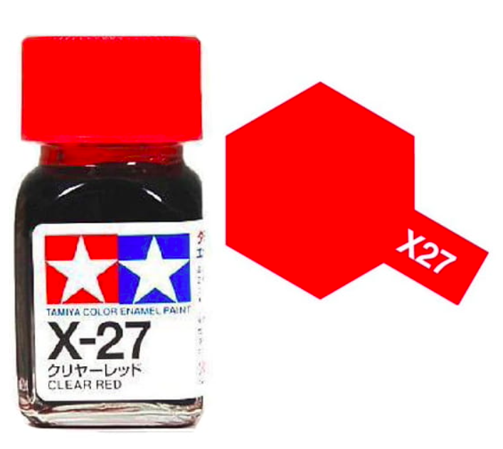 Peinture émail Tamiya X27 Rouge transparent (80027)