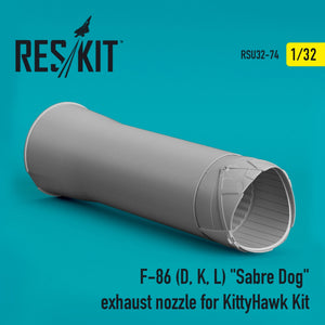RESKIT RSU32-0074 F-86 (D, K, L) « SABER DOG » TUYAU D&amp;#39;ÉCHAPPEMENT POUR MAQUETTE KITTYHAWK 1/32