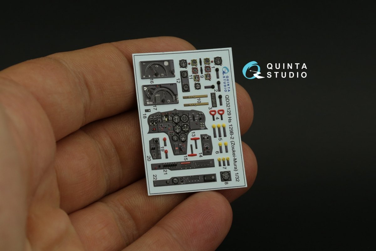 Intérieur imprimé en 3D et coloré sur papier décalcomanie Quinta Studio QD32129 Hs 129B-2 (Zoukei-Mura) 1/32 – immagine 7
