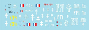 Décalcomanies étoiles 72-A1109 FFI #2. Beute-Panzers repris. Résistance française - Forces Françaises de l&amp;#39;Intérieur 1/72 – immagine 2