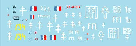 Décalcomanies étoiles 72-A1109 FFI #2. Beute-Panzers repris. Résistance française - Forces Françaises de l&amp;#39;Intérieur 1/72 – immagine 2