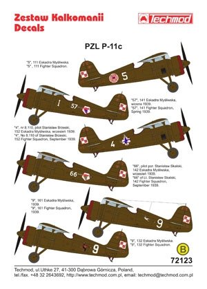 Techmod 72123 - PZL P.11c 1/72 – zdjęcie 2