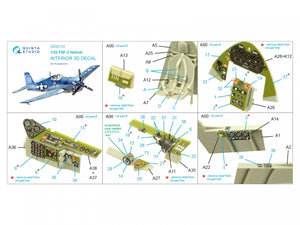 Intérieur imprimé en 3D et coloré sur papier décalcomanie Quinta Studio QD32133 F6F-3 Hellcat (Trumpeter) 1/32 – image 2