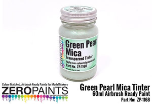 Peinture teintée transparente vert nacré mica Zero Paints ZP-1168, 60 ml