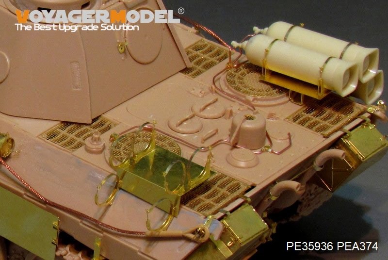 Maquette Voyager PE35936 Panther D allemand de la Seconde Guerre mondiale avec réservoirs de carburant « Stadtgas » (de base pour MENG TS-038 au 1/35) – Bild 13