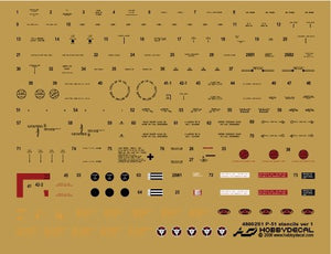 HobbyDecal ST48002V1 Pochoirs P-51 version 1 1/48