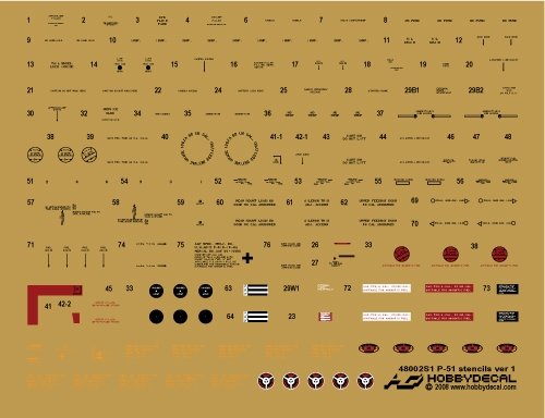 HobbyDecal ST48002V1 Pochoirs P-51 version 1 1/48