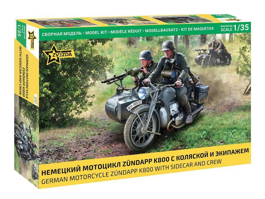 Zvezda 3717 Moto allemande Zündapp K800 avec side-car et équipage 1/35