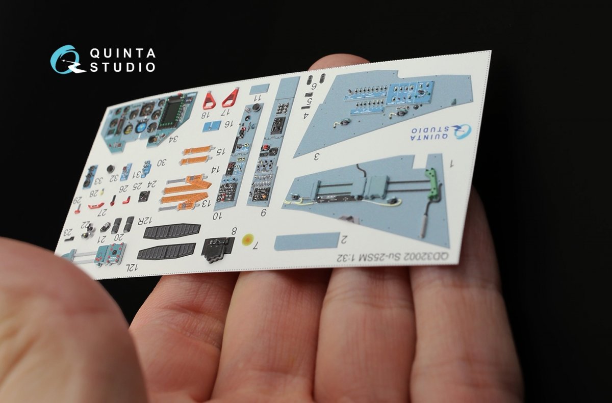 Intérieur imprimé en 3D et coloré sur papier décalcomanie Quinta Studio QD32002 Su-25SM (pour maquette Trumpeter) 1/32 – immagine 5