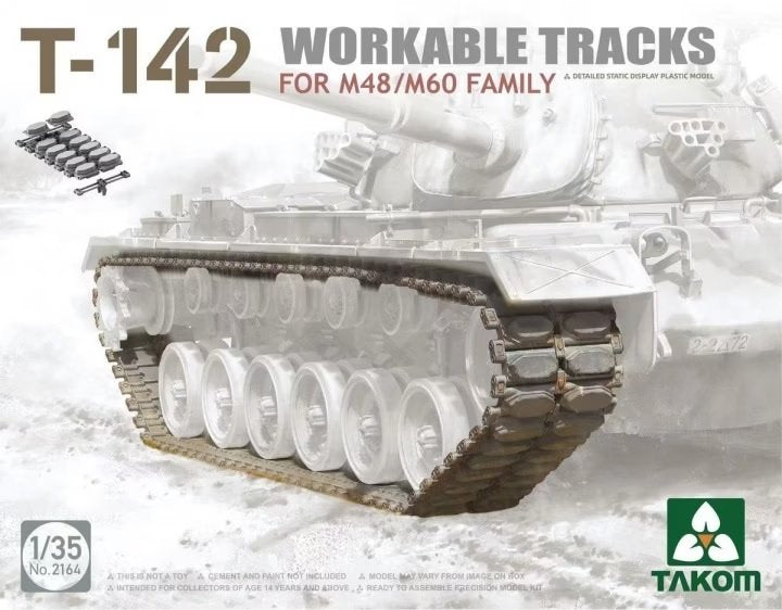Takom 2164 Chenilles fonctionnelles T-142 pour la famille M48/M60 au 1/35