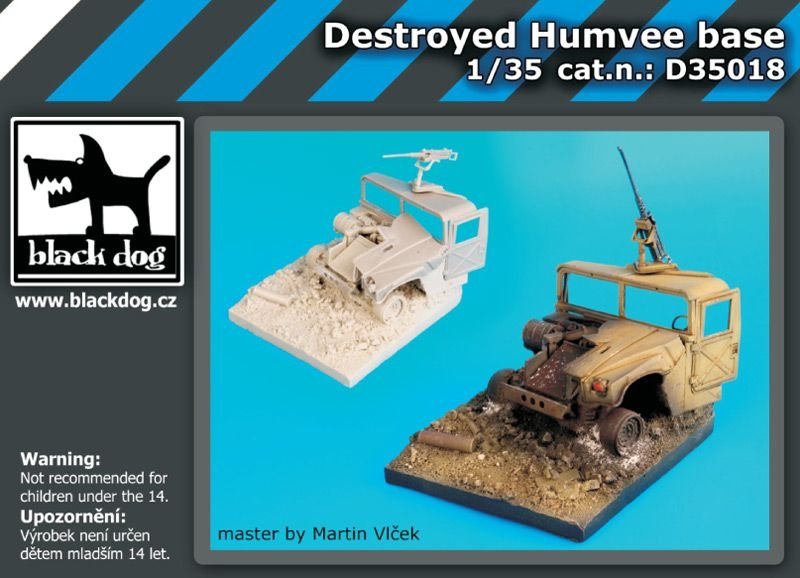Socle de Humvee détruit Black Dog D35018, échelle 1/35