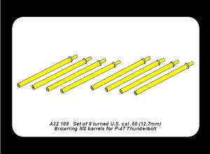 Aber A32109 Ensemble de 8 canons tournés de calibre .50 (12,7 mm) US Browning M2 pour P-47 Thunderbolt (1/32) – Bild 6