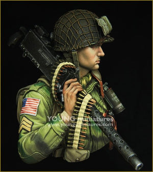 Young Miniatures YM1873 WW2 US AIRBORNE avec M1919 1/10 – immagine 3