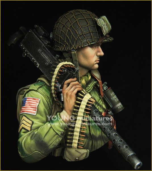 Young Miniatures YM1873 WW2 US AIRBORNE avec M1919 1/10 – immagine 3