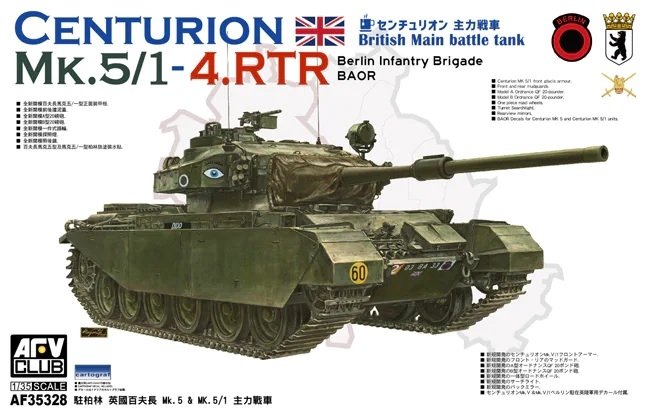 AFV Club 35328 Char de combat principal britannique Centurion MK.5/1-4.RTR Brigade d&amp;#39;infanterie de Berlin (BAOR) 1/35