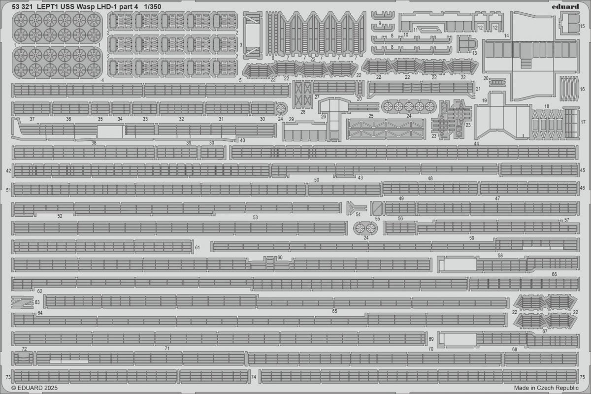 Eduard 53321 USS Wasp LHD-1 partie 4 Trumpeter 1/350