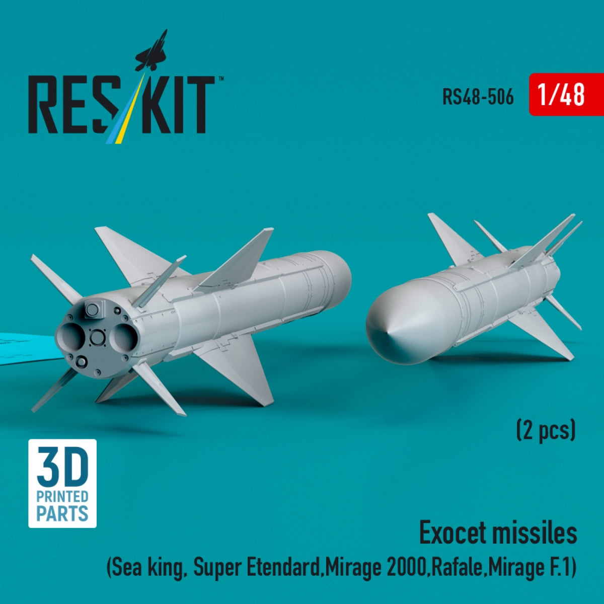 Missiles Exocet RESKIT RS48-0506 (2 pièces) (Impression 3D) 1/48 – Bild 2