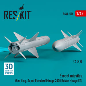 Missiles Exocet RESKIT RS48-0506 (2 pièces) (Impression 3D) 1/48 – Bild 2