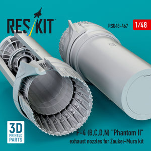 RESKIT RSU48-0467 F-4 (B, C, D, N) "Phantom II" exhaust nozzles for Zoukei-Mura kit (3D Printed) 1/48