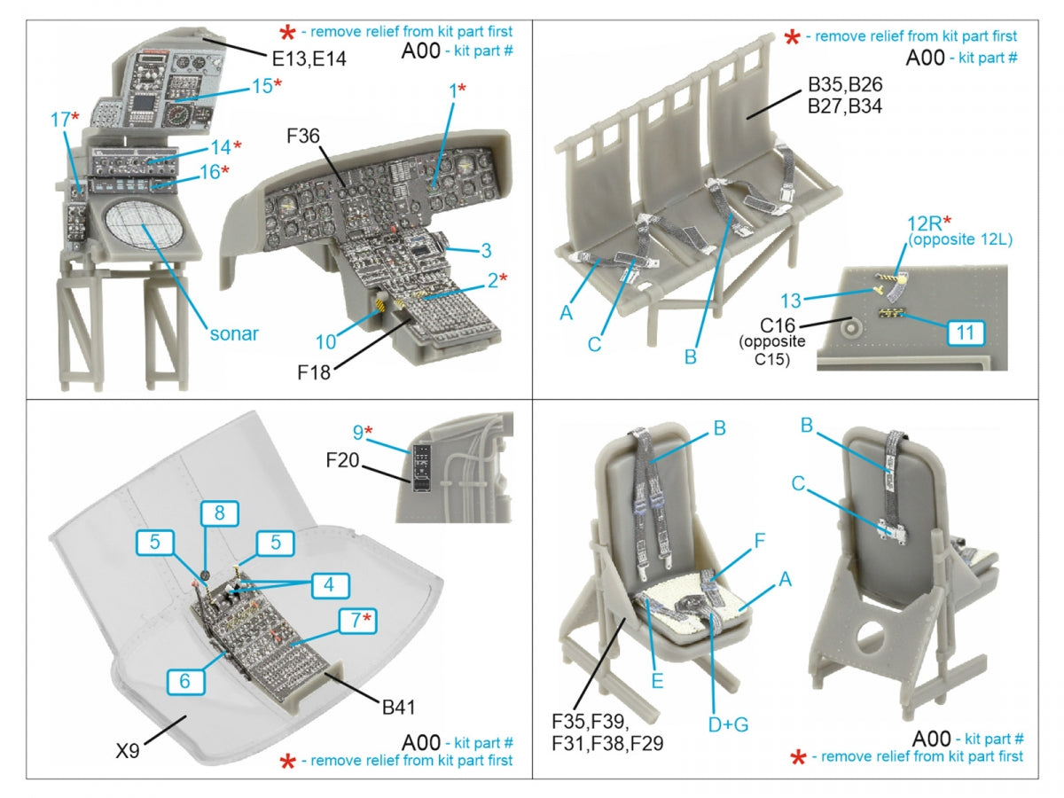 Intérieur imprimé en 3D et coloré sur papier décalcomanie Quinta Studio QD48431 Westland Sea King HU.5 (Airfix) 1/48 – image 2