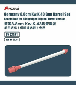 Ensemble de canons FlyHawk pour canon allemand de 8,8 cm Kw.K.43 (modèle FH72031, échelle 1/72)