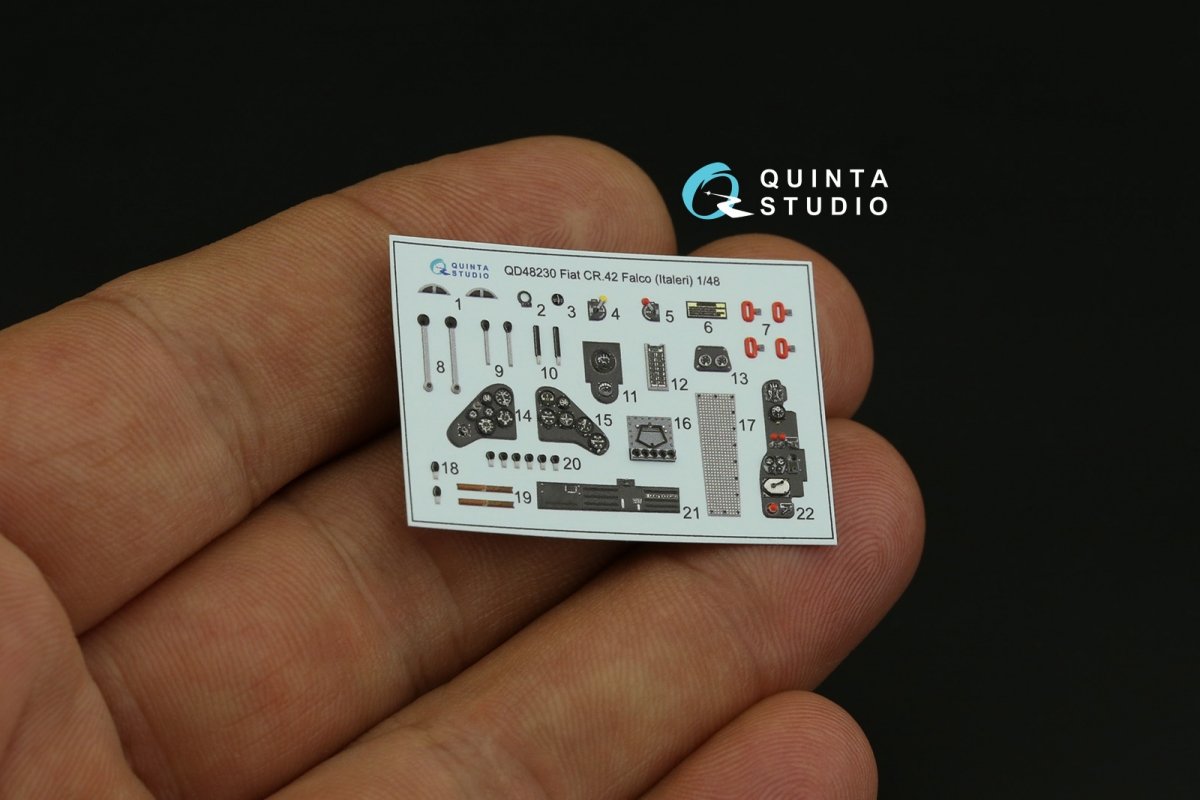 Intérieur imprimé en 3D et coloré sur papier décalcomanie Quinta Studio QD48230 Fiat CR.42 (Italeri) 1/48 – Bild 3