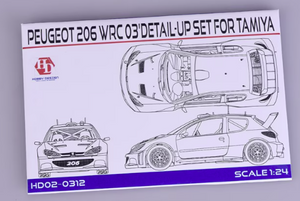 Hobby Design HD02-0312 Peugeot 206 WRC 03 Kit de détails (pour Tamiya) 1/24