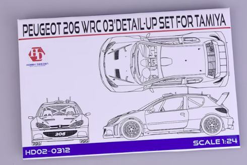 Hobby Design HD02-0312 Peugeot 206 WRC 03 Kit de détails (pour Tamiya) 1/24