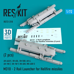 RESKIT RS72-0318 M310 - LANCE-ROBAGE POUR MISSILES HELLFIRE (2 PIÈCES) 1/72