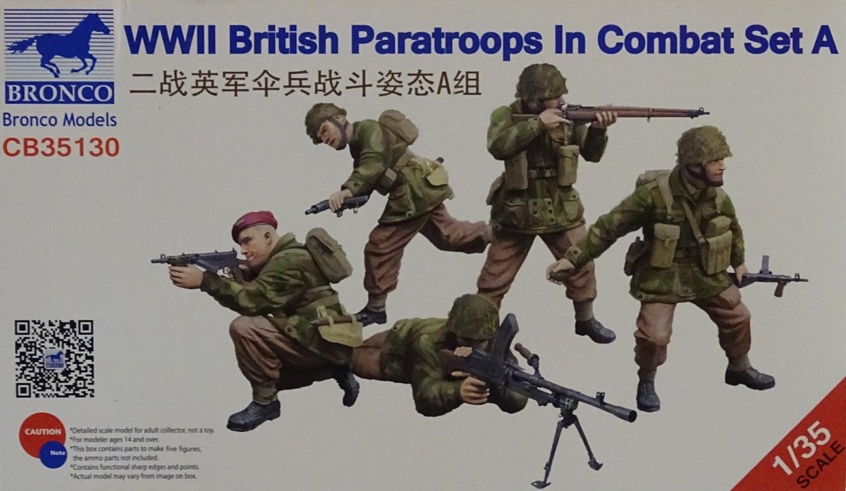 Bronco CB35130 Parachutistes britanniques de la Seconde Guerre mondiale au combat, set A, échelle 1/35