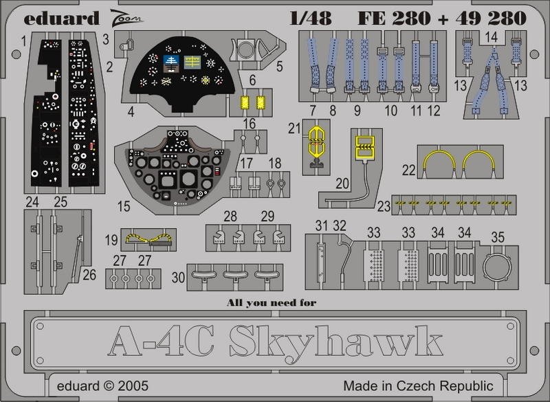 Maquette Eduard FE280 A-4C au 1/48 Hasegawa