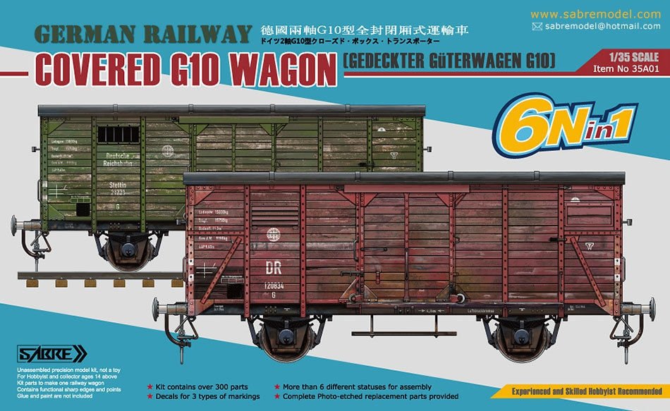 Saber 35A01 Wagon couvert G10 des chemins de fer allemands 1/35
