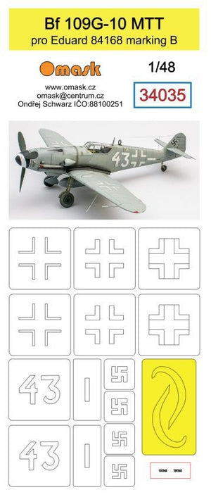 Omask 34035 Bf 109G-10 MTT (pour marquage B de la référence Eduard 84168) 1/48