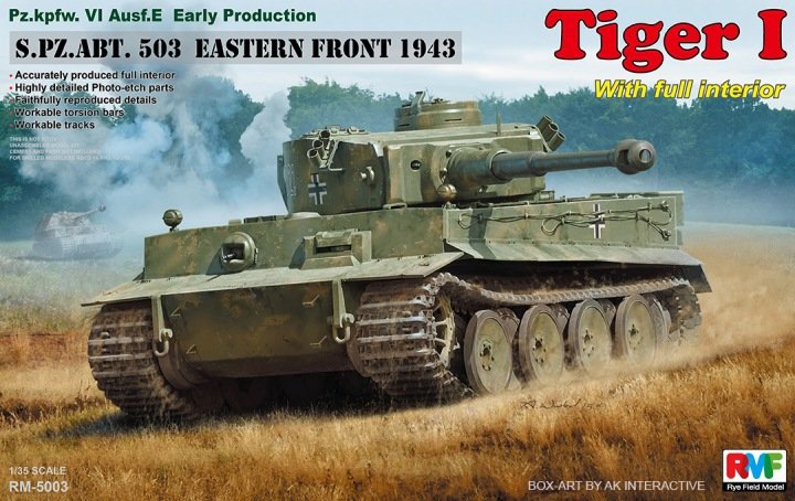 Maquette Rye Field 5003 Pz.kpfw.VI Ausf. E Tiger I Première production (intérieur complet)