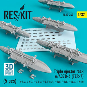 RESKIT RS32-0340 RACK D&amp;#39;ÉJECTEUR TRIPLE A/A37B-6 (TER-7) (5 PIÈCES) 1/32
